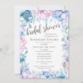 Invitation Aquarelle Floral Rustic Farmhouse Fête des mariées (Devant)