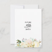 Invitation Aquarelle Floral Rustique Fête des mariées d'ivoir (Dos)