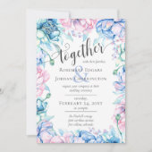 Invitation Aquarelle Floral & Rustique Mariage de ferme en bo (Devant)