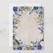 Invitation Aquarelle Floral Rustique Mariage de marine (Dos)