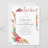 Invitation Aquarelle Floral Safari Confirmation (Devant)