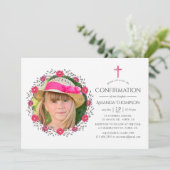 Invitation Aquarelle Floral Safari Confirmation (Debout devant)