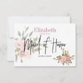 Invitation Aquarelle Floral Serez-vous ma femme d'honneur (Devant)