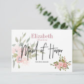 Invitation Aquarelle Floral Serez-vous ma femme d'honneur (Debout devant)