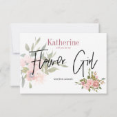 Invitation Aquarelle Floral Serez-Vous Ma Fille Fleur (Devant)