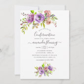 Invitation Aquarelle Floral Spring Confirmation (Devant)