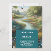 Invitation Aquarelle Floral Spring Mountains Mariage (Devant)