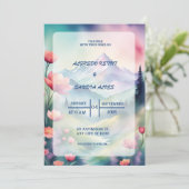 Invitation Aquarelle Floral Spring Mountains Mariage (Debout devant)