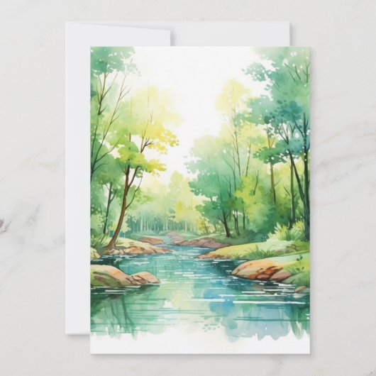 Invitation Aquarelle Floral Spring Mountains Mariage (Dos)