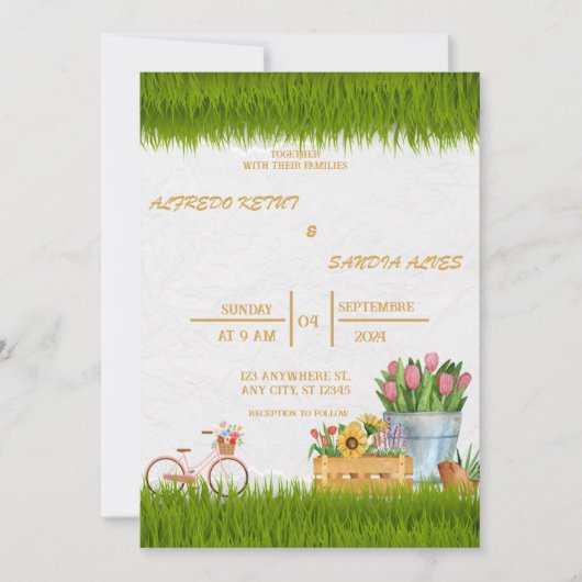Invitation Aquarelle Floral Spring Mounts Mariage Invita (Devant)