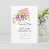 Invitation Aquarelle Floral Spring Shoot par courrier (Debout devant)