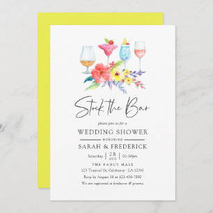 Invitation Aquarelle Floral Stock Bar