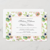 Invitation Aquarelle Floral & Succulents - Mariage (Devant / Derrière)