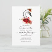 Invitation Aquarelle Floral Swan Quinceañera (Debout devant)