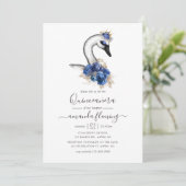 Invitation Aquarelle Floral Swan Quinceañera (Debout devant)