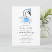 Invitation Aquarelle Floral Swan Quinceañera (Debout devant)