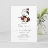 Invitation Aquarelle Floral Swan Quinceañera (Debout devant)