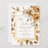 Invitation Aquarelle Floral Terracotta Mariage élégant (Devant)