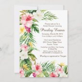 Invitation Aquarelle Floral Tropical Flowers Fête des mariées (Devant)