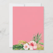 Invitation Aquarelle Floral Tropical Flowers Fête des mariées (Dos)