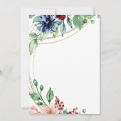Invitation Aquarelle Floral, Verdure & Baby shower Or (Dos)