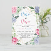 Invitation Aquarelle Floral Verdure Espagnol Genre Reveal (Debout devant)