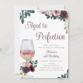 Invitation Aquarelle Floral vieilli à la perfection Anniversa (Devant)