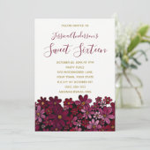 Invitation Aquarelle Floral Vin Or Sweet 16 Anniversaire (Debout devant)