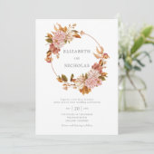Invitation Aquarelle Floral Vintage Wreath Invitatiatiatiatio (Debout devant)