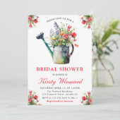 Invitation Aquarelle Floral Waters Can Fête des mariées (Debout devant)