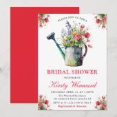 Invitation Aquarelle Floral Waters Can Fête des mariées (Devant / Derrière)