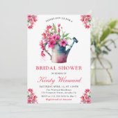 Invitation Aquarelle Floral Waters Can Fête des mariées (Debout devant)