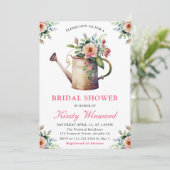 Invitation Aquarelle Floral Waters Can Fête des mariées (Debout devant)