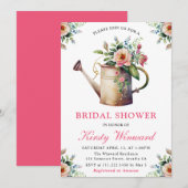 Invitation Aquarelle Floral Waters Can Fête des mariées (Devant / Derrière)