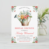 Invitation Aquarelle Floral Waters Can Fête des mariées (Debout devant)