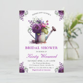 Invitation Aquarelle Floral Waters Can Fête des mariées (Debout devant)