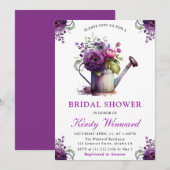 Invitation Aquarelle Floral Waters Can Fête des mariées (Devant / Derrière)