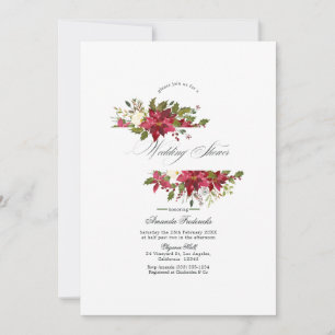 Invitation Aquarelle Floral Wedding shower de Noël