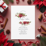 Invitation Aquarelle Floral Wedding shower de Noël<br><div class="desc">Aquarelle de noël peinte à la main en Bourgogne rouge et vert wedding shower invitation personnalisable à vos spécificités.</div>
