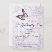 Invitation Aquarelle Floral Whimsical Butimsical Baby shower (Devant)