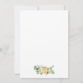 Invitation Aquarelle Floral Wreath Jaune Or Blanc Mariage (Dos)