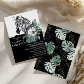 Invitation Aquarelle Floral Zèbre 30ème anniversaire