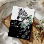 Invitation Aquarelle Floral Zèbre 30ème anniversaire<br><div class="desc">Aquarelle Floral Wild Zebra Trente-30e Anniversaire Invitations présente une élégante aquarelle zèbre sauvage avec des fleurs d'aquarelle sur un arrière - plan blanc et noir avec votre trentième anniversaire invitation informations ci-dessous. Personnalisez en modifiant le texte dans les zones de texte. Conçu pour vous par Evco Studio www.zazzle.com/store/evcostudio</div>
