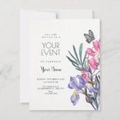 Invitation Aquarelle florale  (Devant)