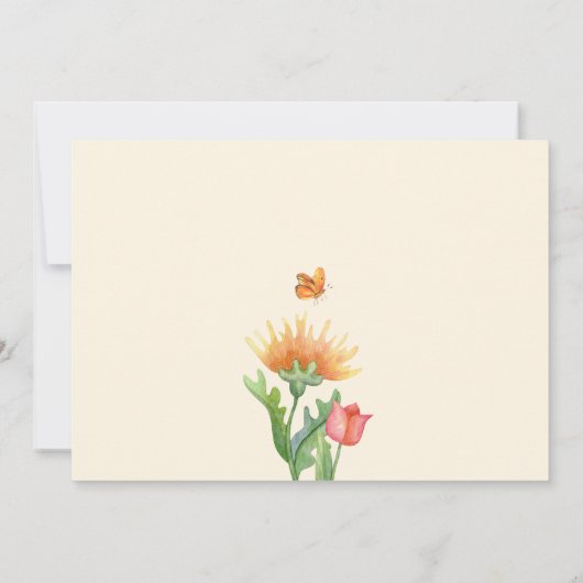 Invitation Aquarelle florale (Dos)