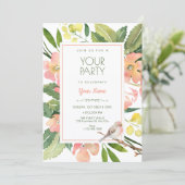 Invitation Aquarelle florale  (Debout devant)