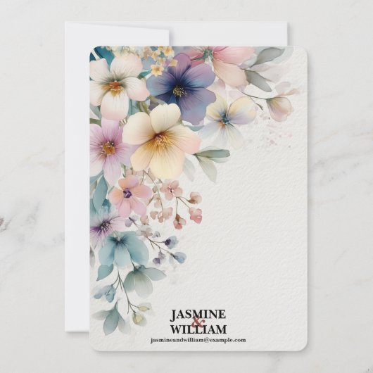 Invitation 🎨 Aquarelle Florale 💐 💍 (Dos)