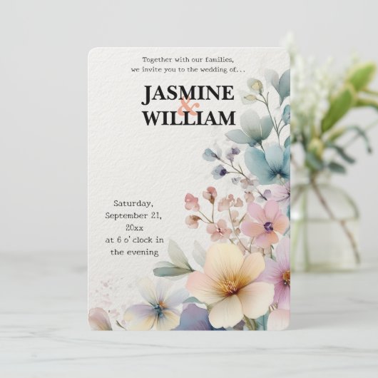 Invitation 🎨 Aquarelle Florale 💐 💍 (Debout devant)