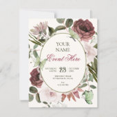 Invitation Aquarelle florale (Devant)