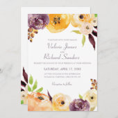 Invitation Aquarelle Florale (Devant / Derrière)